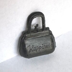 Vintage Barbie Accessories Kisslock Purse Floral Happiness‎ Black